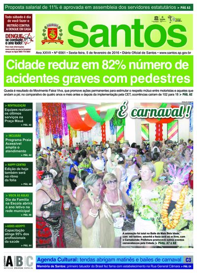 Imagem da primeira página do Diário Oficial de 05/02/2016