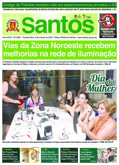 Imagem da primeira página do Diário Oficial de 09/03/2016