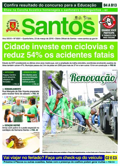 Imagem da primeira página do Diário Oficial de 23/03/2016