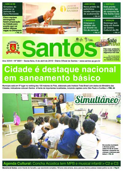 Imagem da primeira página do Diário Oficial de 08/04/2016