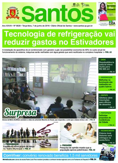 Imagem da primeira página do Diário Oficial de 07/06/2016