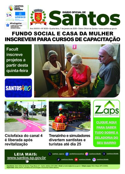 Imagem da primeira página do Diário Oficial de 07/01/2026