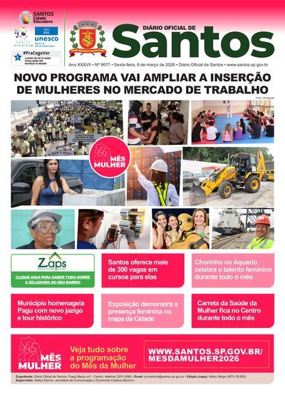 Imagem da primeira página do Diário Oficial de 06/03/2026