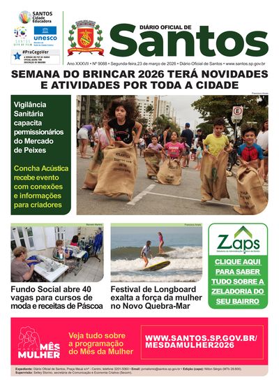 Imagem da primeira página do Diário Oficial de 23/03/2026