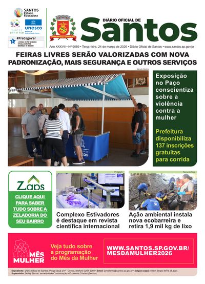 Imagem da primeira página do Diário Oficial de 24/03/2026