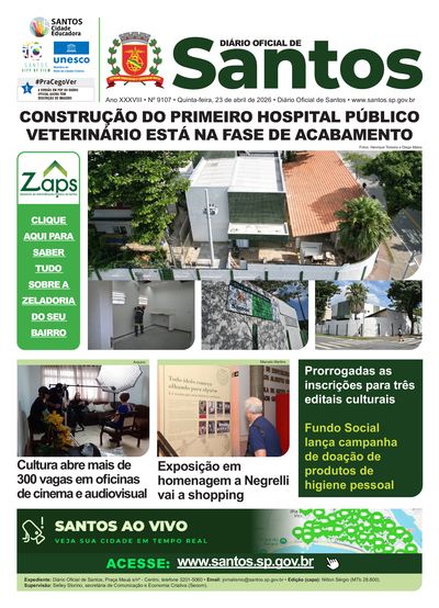 Imagem da primeira página do Diário Oficial de 23/04/2026