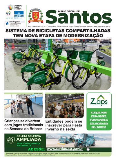 Imagem da primeira página do Diário Oficial de 27/05/2026