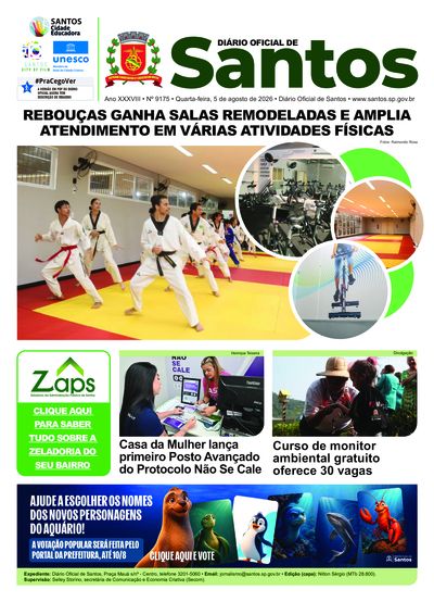 Imagem da primeira página do Diário Oficial de 05/08/2026