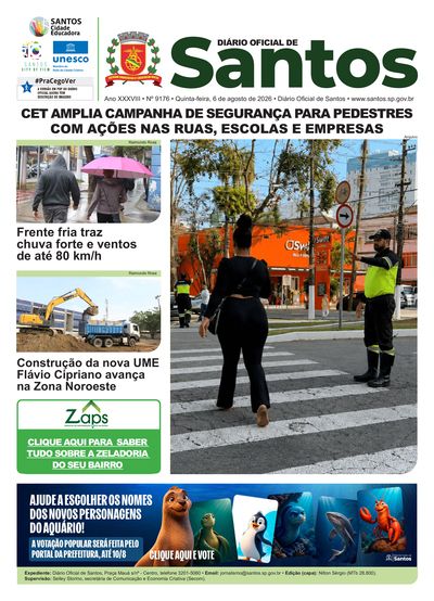Imagem da primeira página do Diário Oficial de 06/08/2026