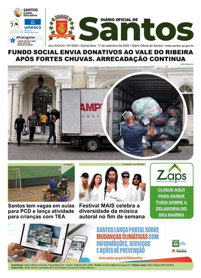 Imagem da primeira página do Diário Oficial de 17/09/2026