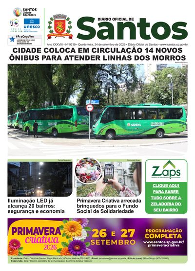 Imagem da primeira página do Diário Oficial de 24/09/2026