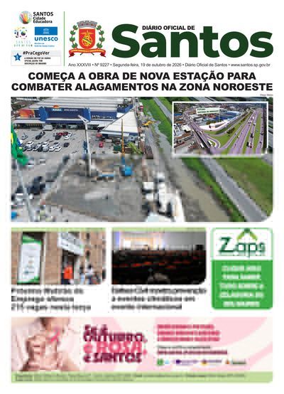 Imagem da primeira página do Diário Oficial de 19/10/2026